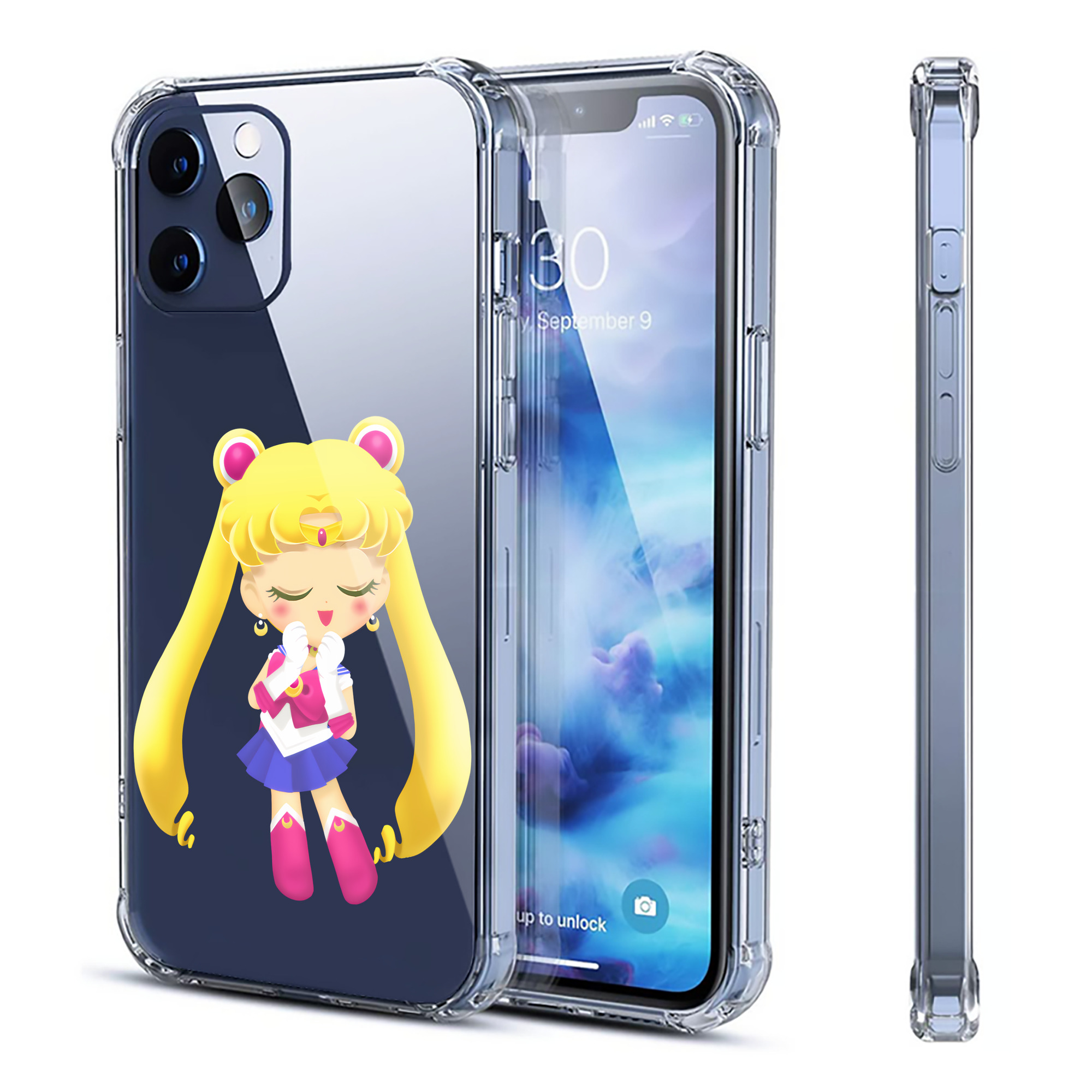 （画像用） 美少女戦士セーラームーン 月野 うさぎ つきの うさぎ Sailor Moon Tsukino Usagi 【iPhone 12シリーズ対応】透明スマホケース（クリアソフトケース）